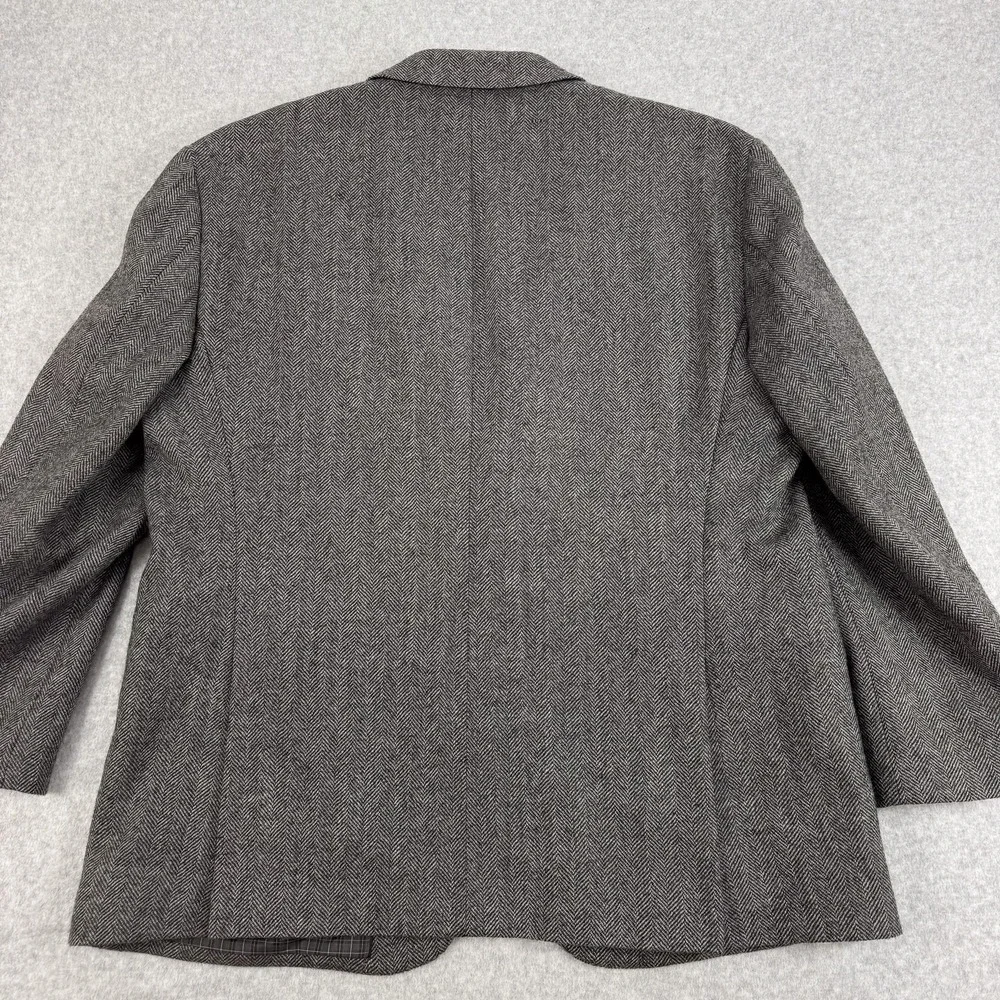 Jos‎ A Bank 1905 Blazer Mens 44 Short Gray Herringbone Wool Sport Coat Jacket